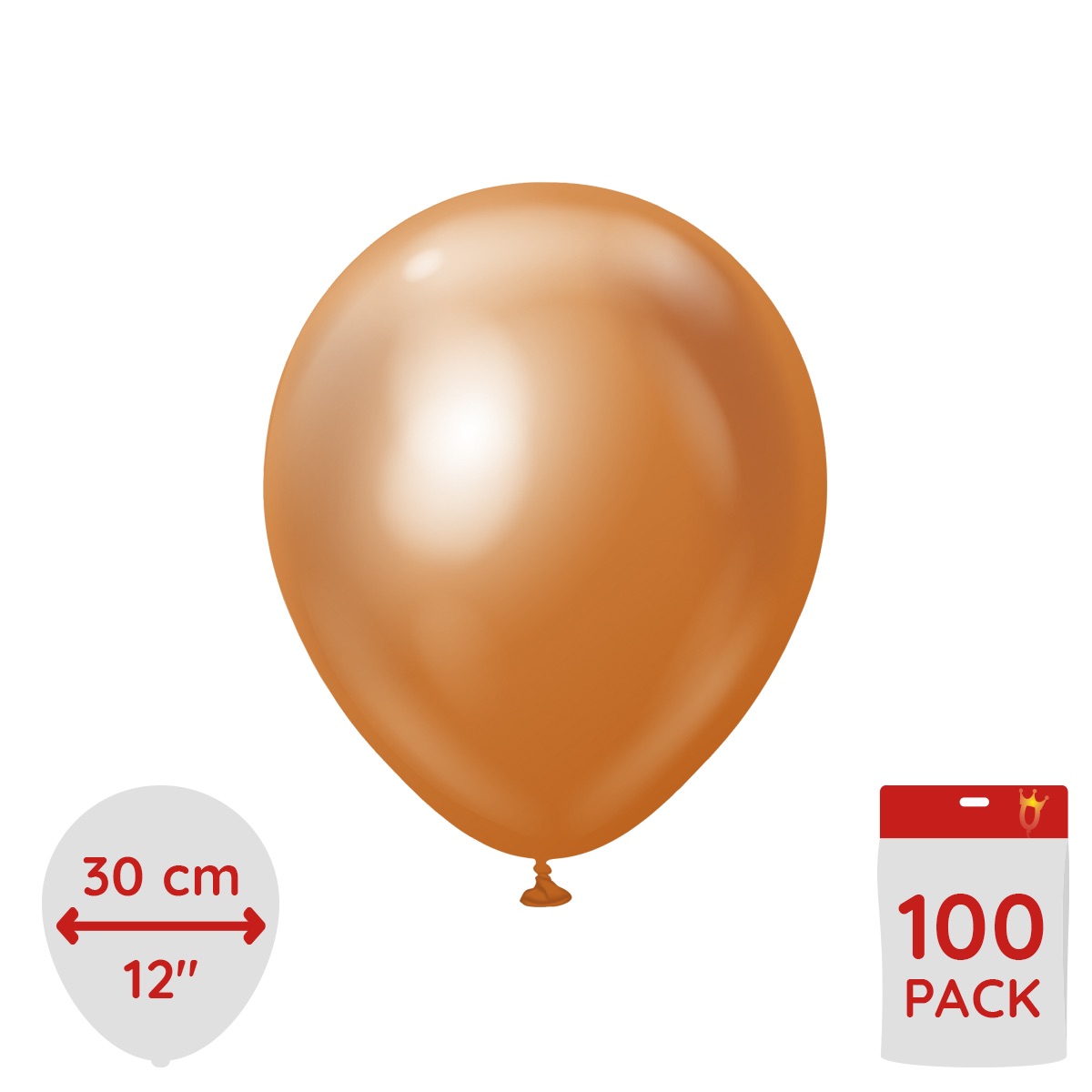 Latexballoons - Copper Chrome 30 cm 100-pack