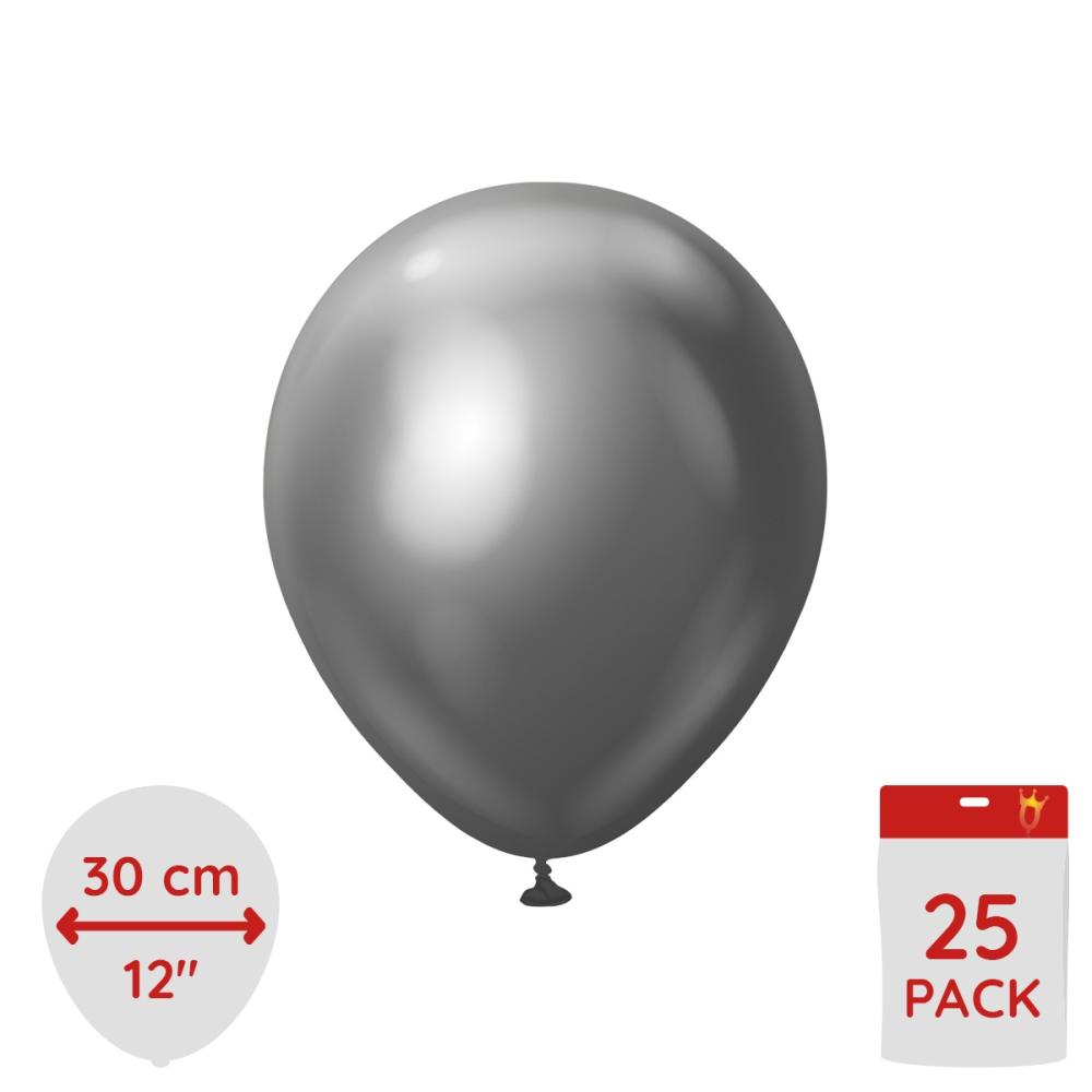 Latexballoons - Space Grey Chrome 30 cm 25-pack