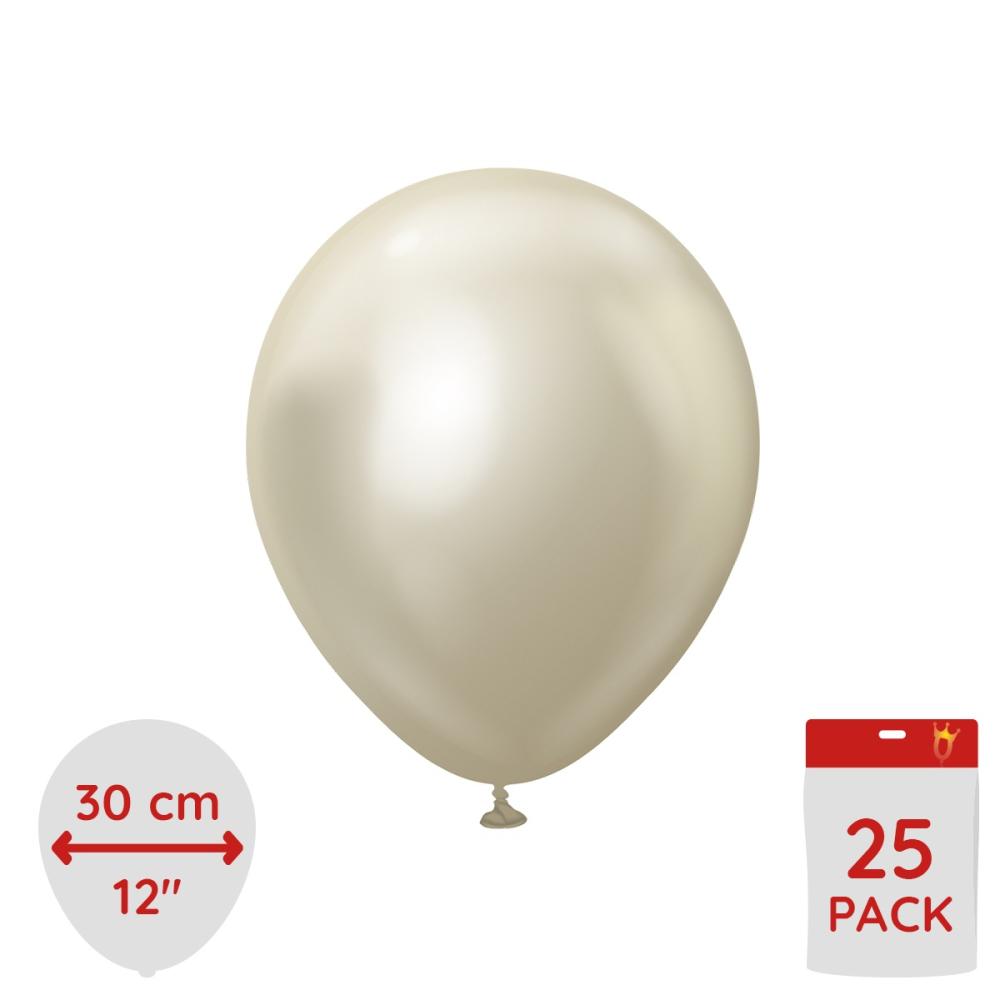 Latexballoons - White Gold Chrome 30 cm 25-pack