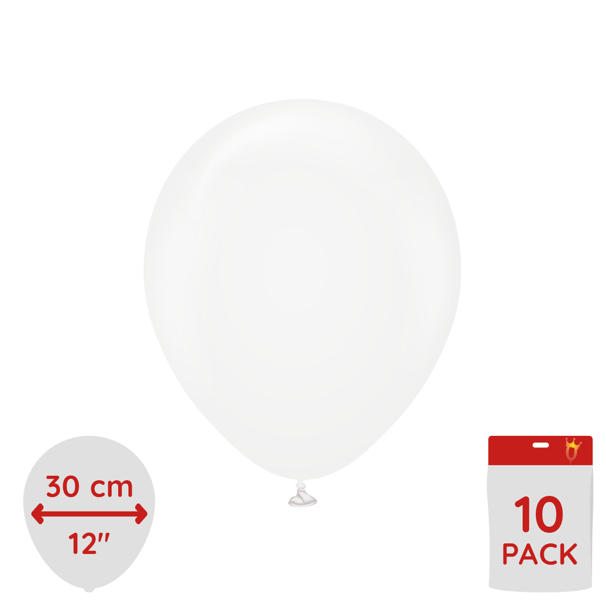 Latexballoons - Crystal Transparent 30 cm 10-pack
