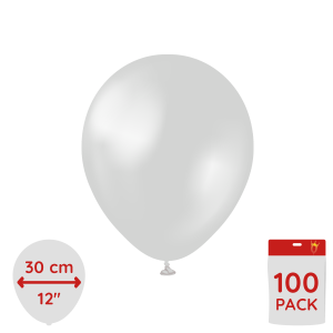 Latexballoons - Metallic Silver 30 cm 100-pack