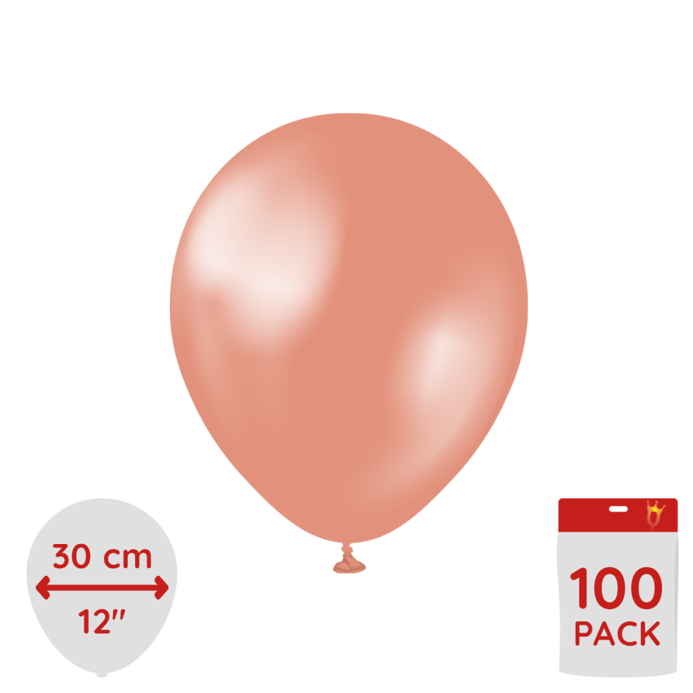 Latexballoons - Metallic Rose Gold 30 cm 100-pack
