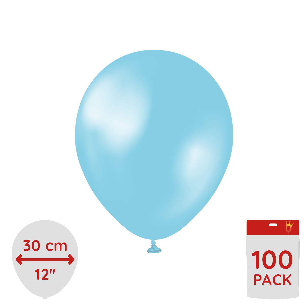 Latexballoons - Pearl Sky Blue 30 cm 100-pack