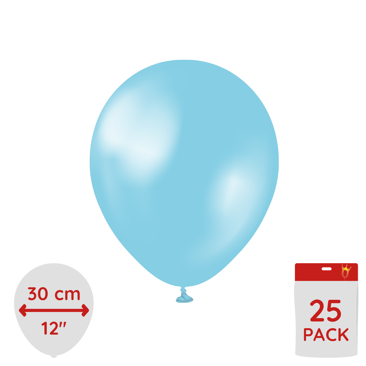 Latexballoons - Pearl Sky Blue 30 cm 25-pack