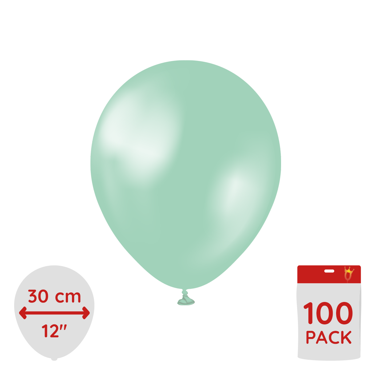 Latexballoons - Pearl Green 30 cm 100-pack