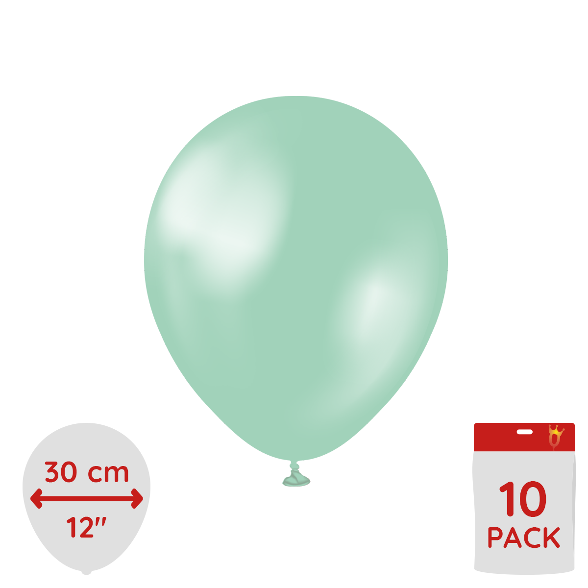 Latexballoons - Pearl Green 30 cm 10-pack