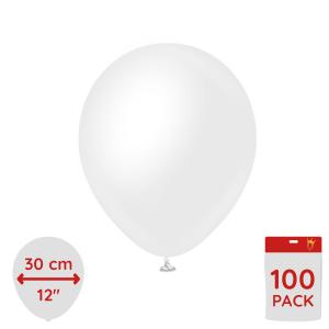 Latexballoons - Opaque Satin Snow White 30 cm 100-pack