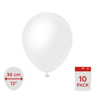 Latexballoons - Opaque Satin Snow White 30 cm 10-pack