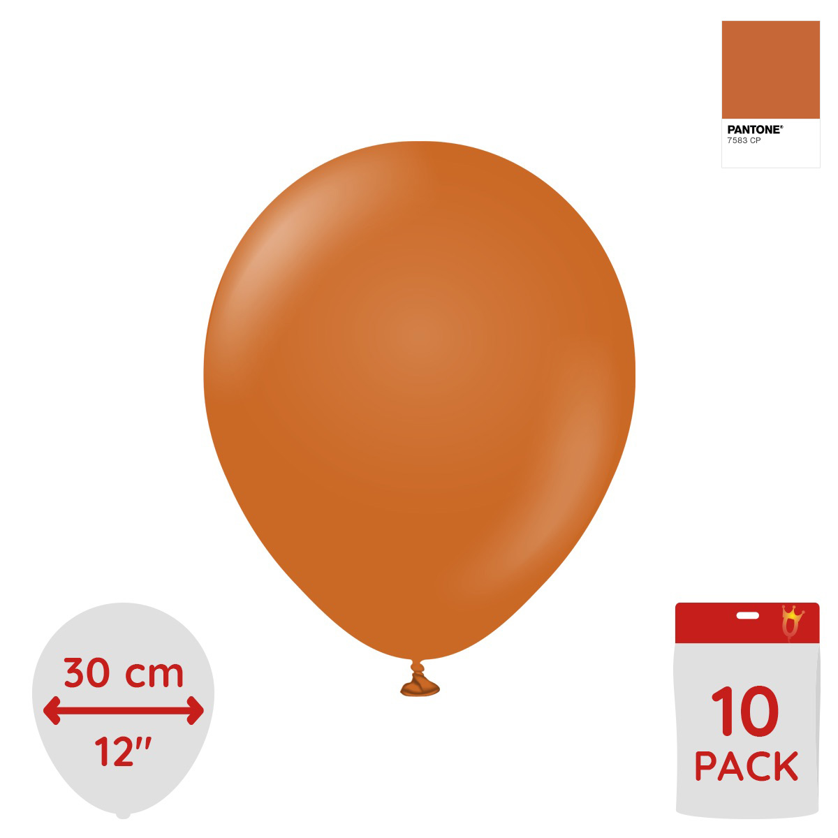 Latexballoons - Rust Orange 30 cm 10-pack