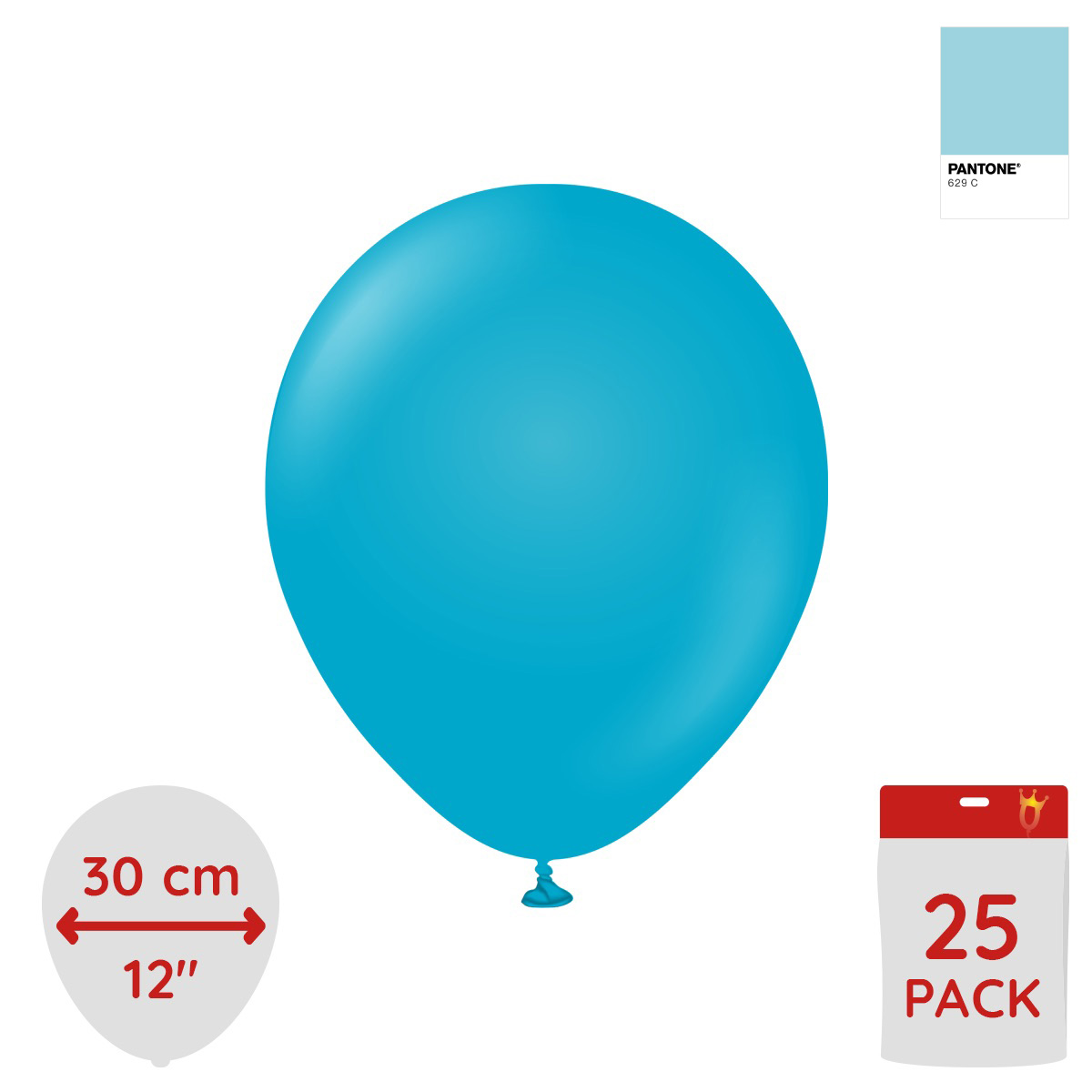 Latexballoons - Blue Glass 30 cm 25-pack