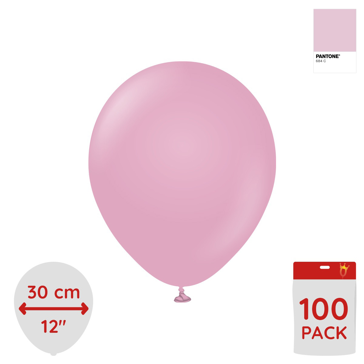 Latexballoons - Dusty Rose 30 cm 100-pack