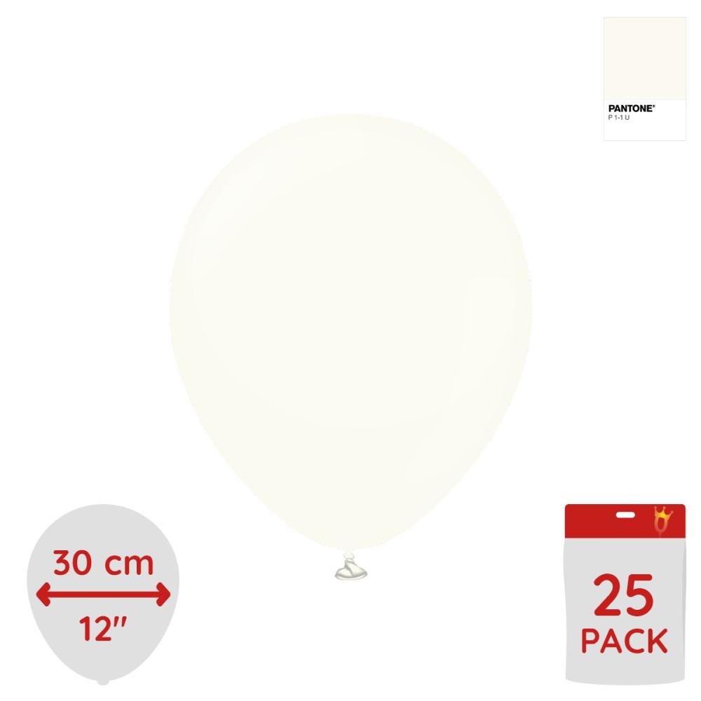 Latexballoons - Retro White 30 cm 25-pack