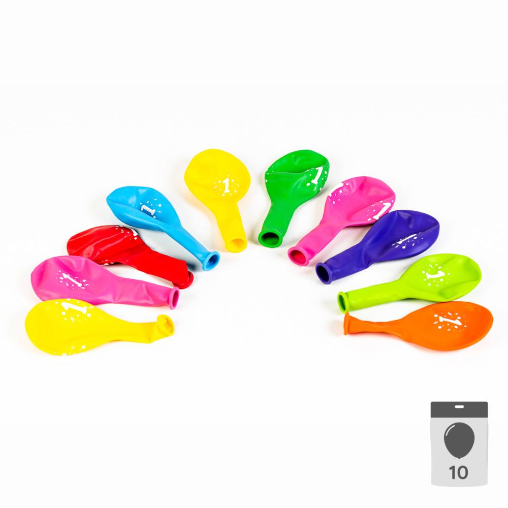 Sifferballonger Latex 1 - 10-pack
