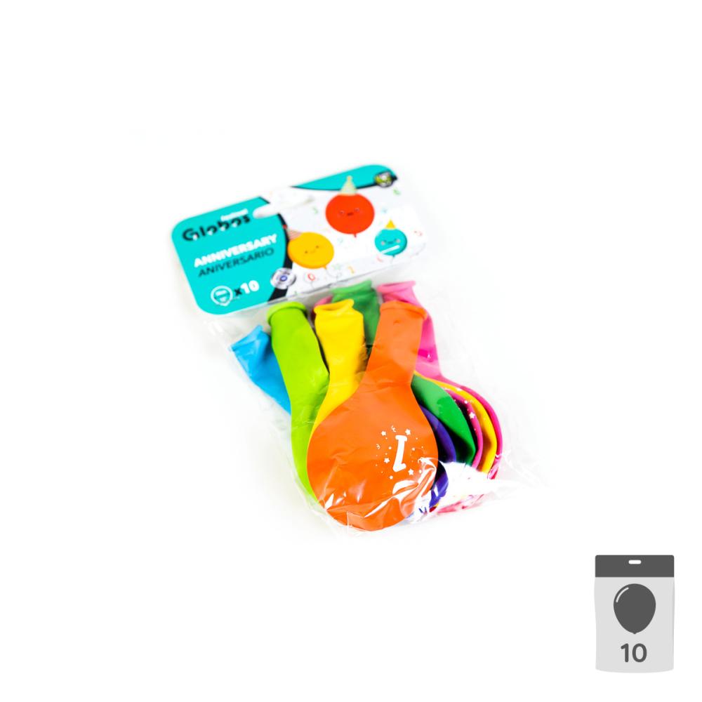 Sifferballonger Latex 1 - 10-pack