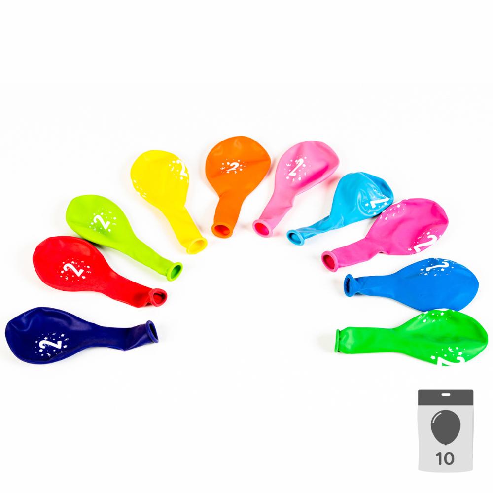 Sifferballonger Latex 2 - 10-pack