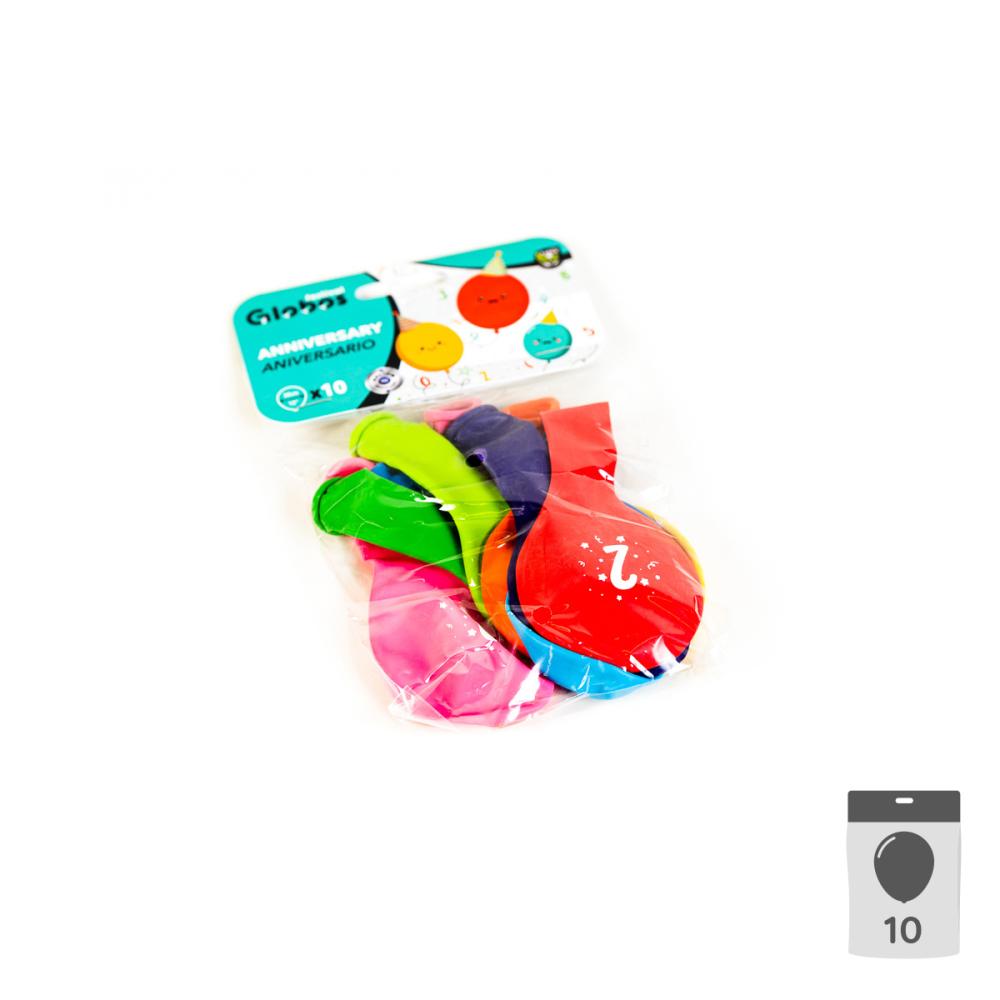 Sifferballonger Latex 2 - 10-pack