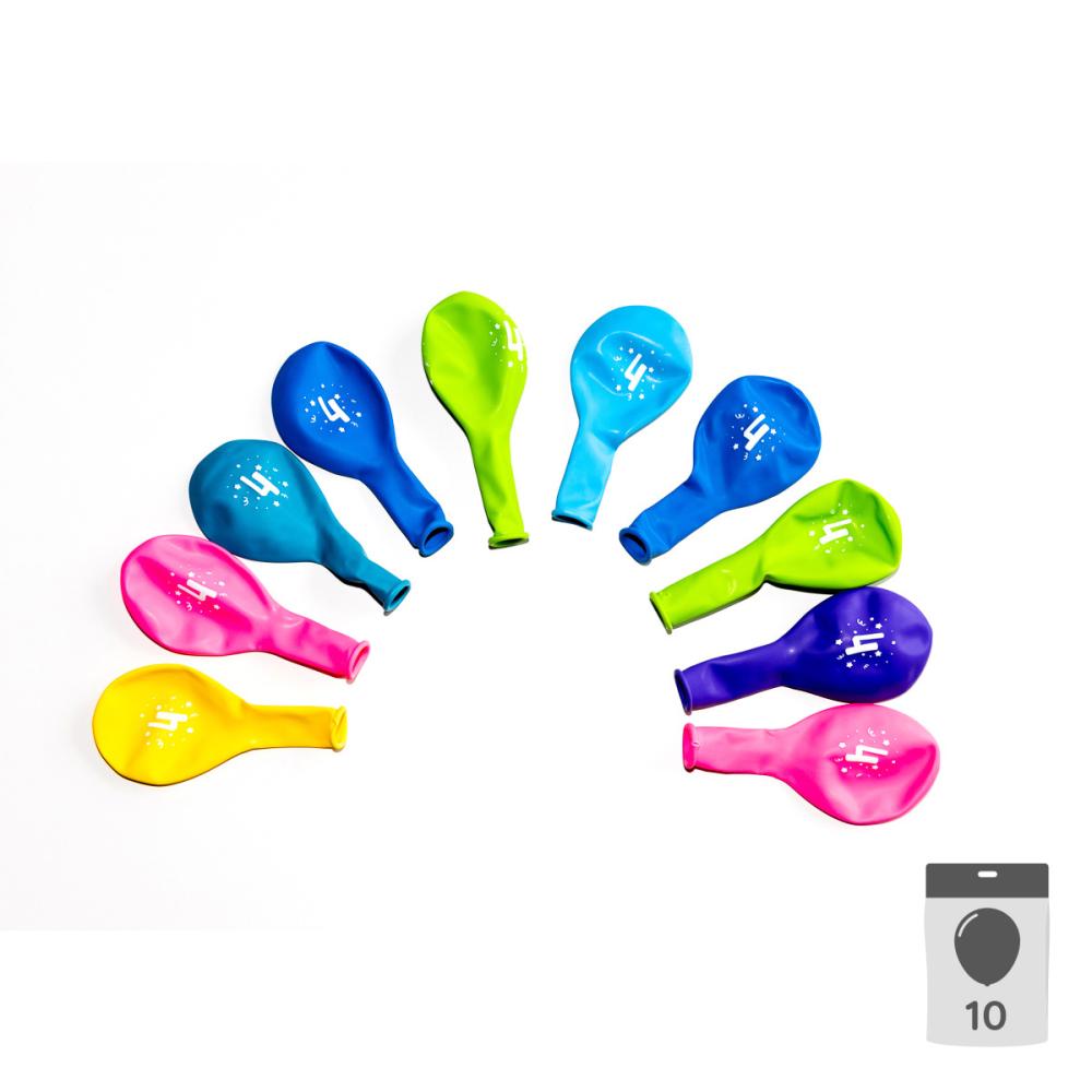Sifferballonger Latex 4 - 10-pack