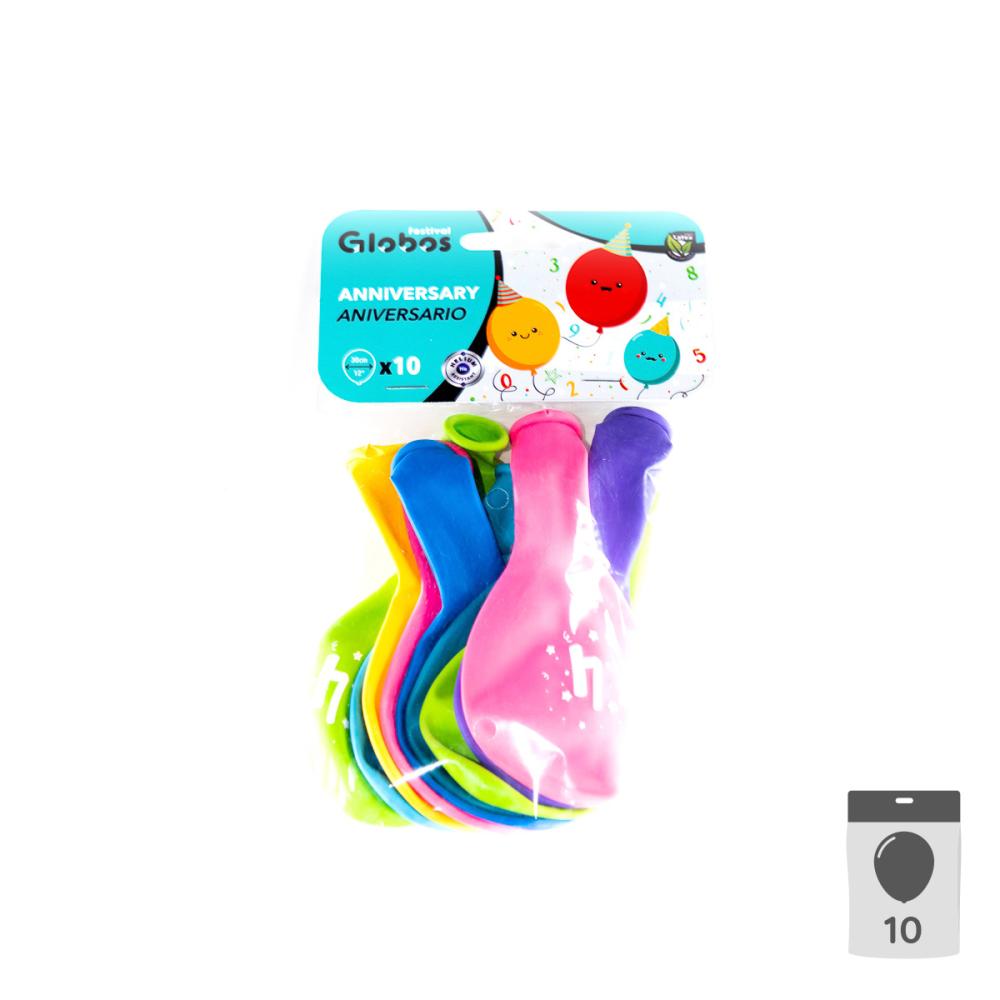 Sifferballonger Latex 4 - 10-pack