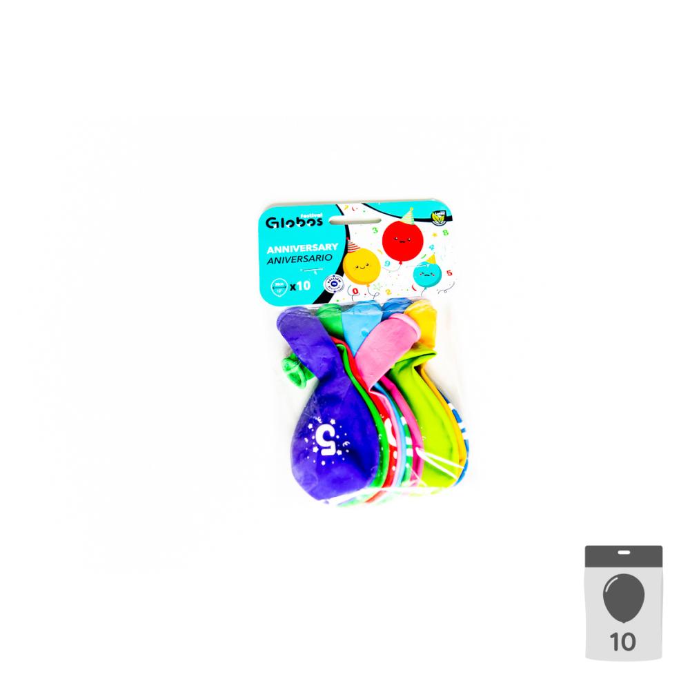 Sifferballonger Latex 5 - 10-pack