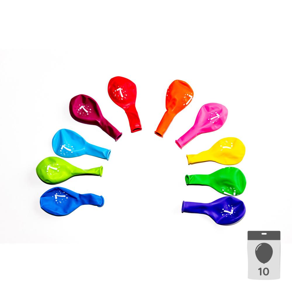 Sifferballonger Latex 7 - 10-pack