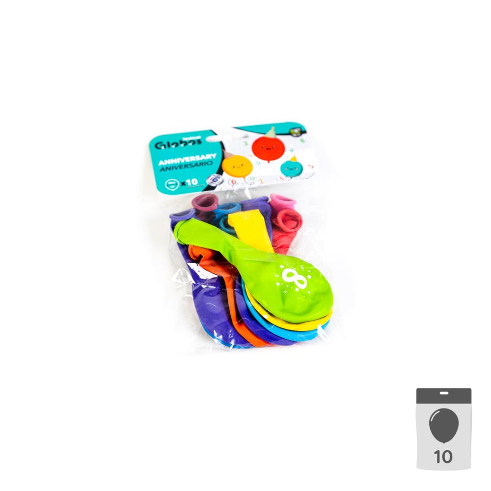 Sifferballonger Latex 8 - 10-pack