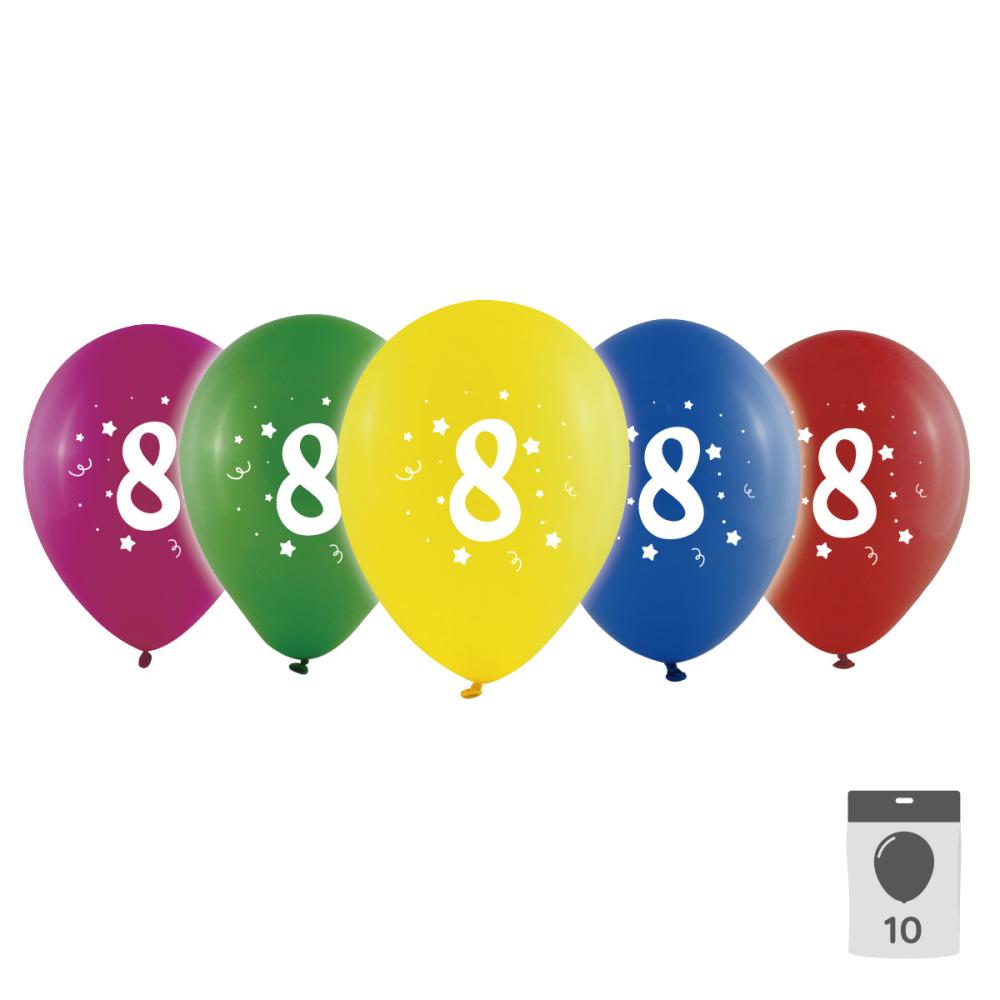Sifferballonger Latex 8 - 10-pack
