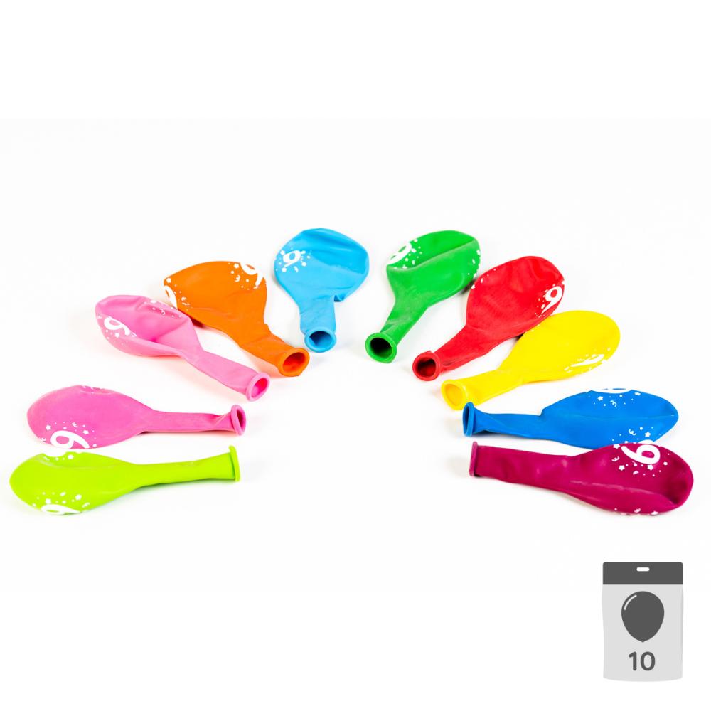 Sifferballonger Latex 9 - 10-pack