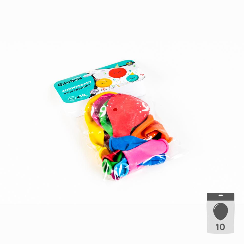 Sifferballonger Latex 9 - 10-pack