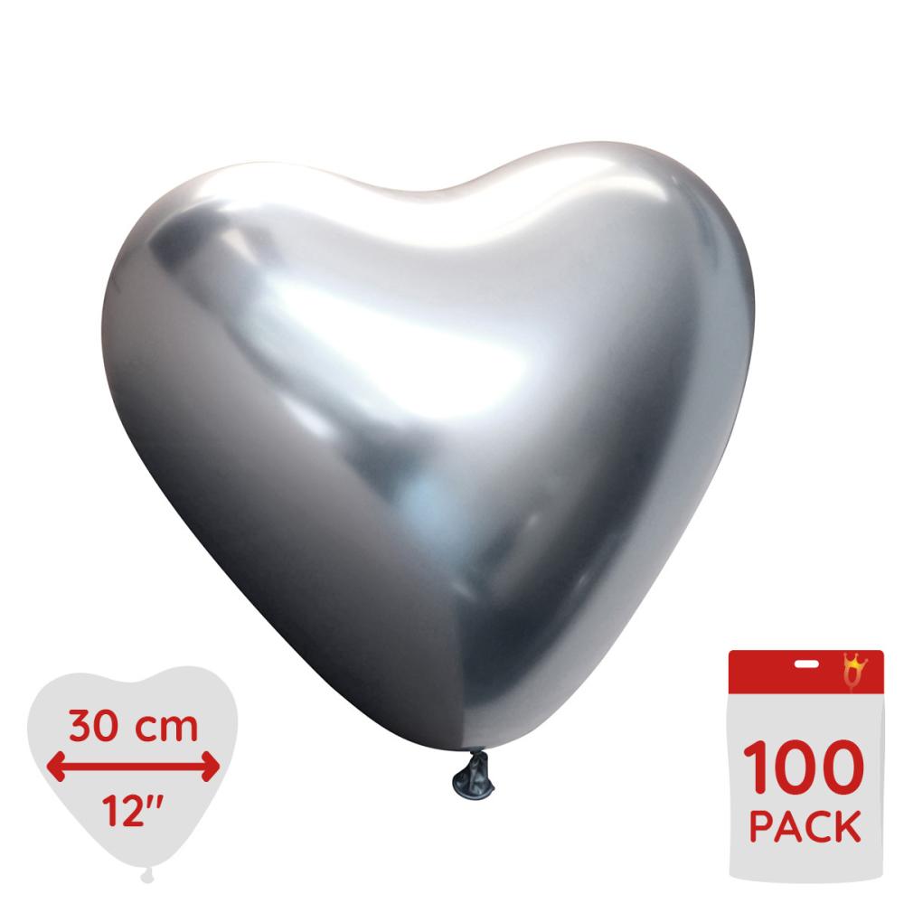 Latex Hearts - Space Grey Chrome 100-pack