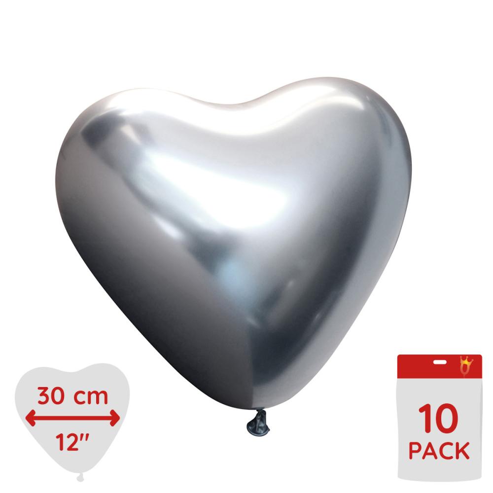 Latex Hearts - Space Grey Chrome 10-pack