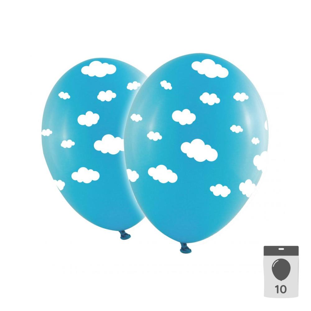 Latexballonger - Baby Blå Moln 10-pack
