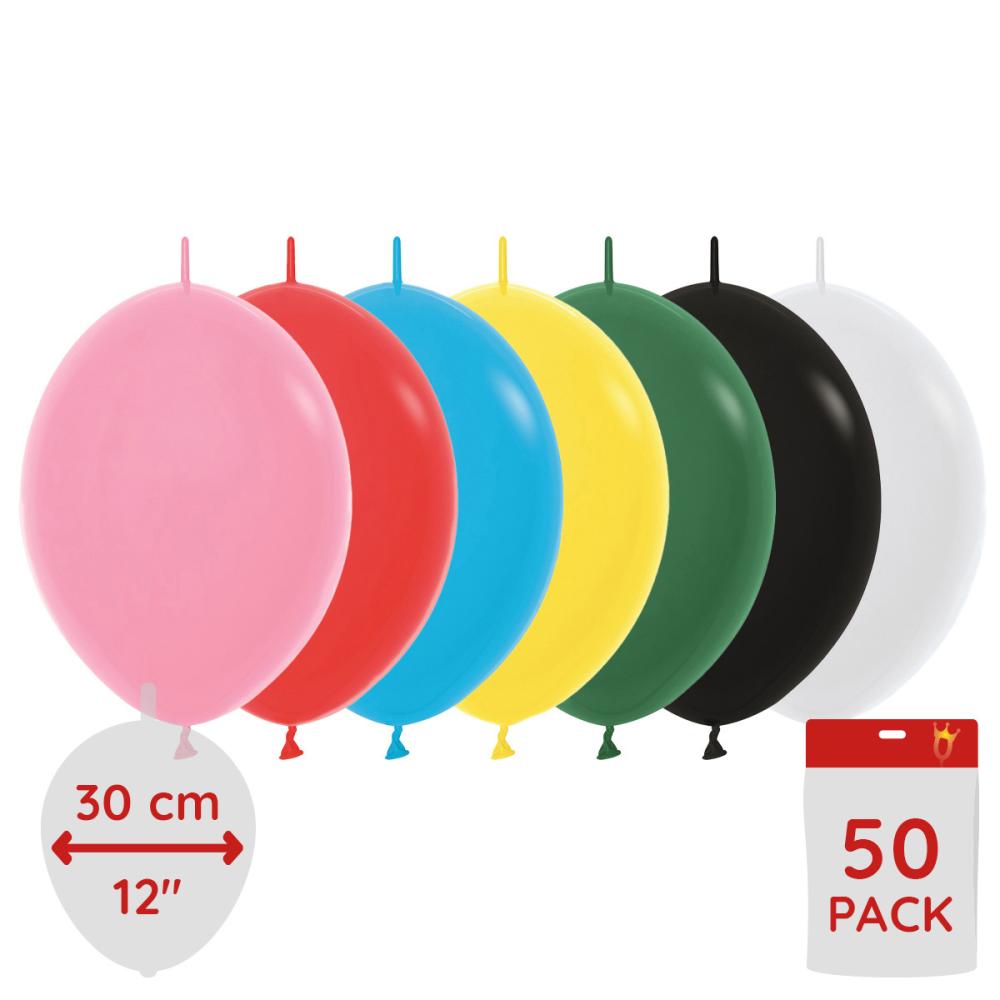 Link balloons - Assorted Colors 30 cm 50-pack