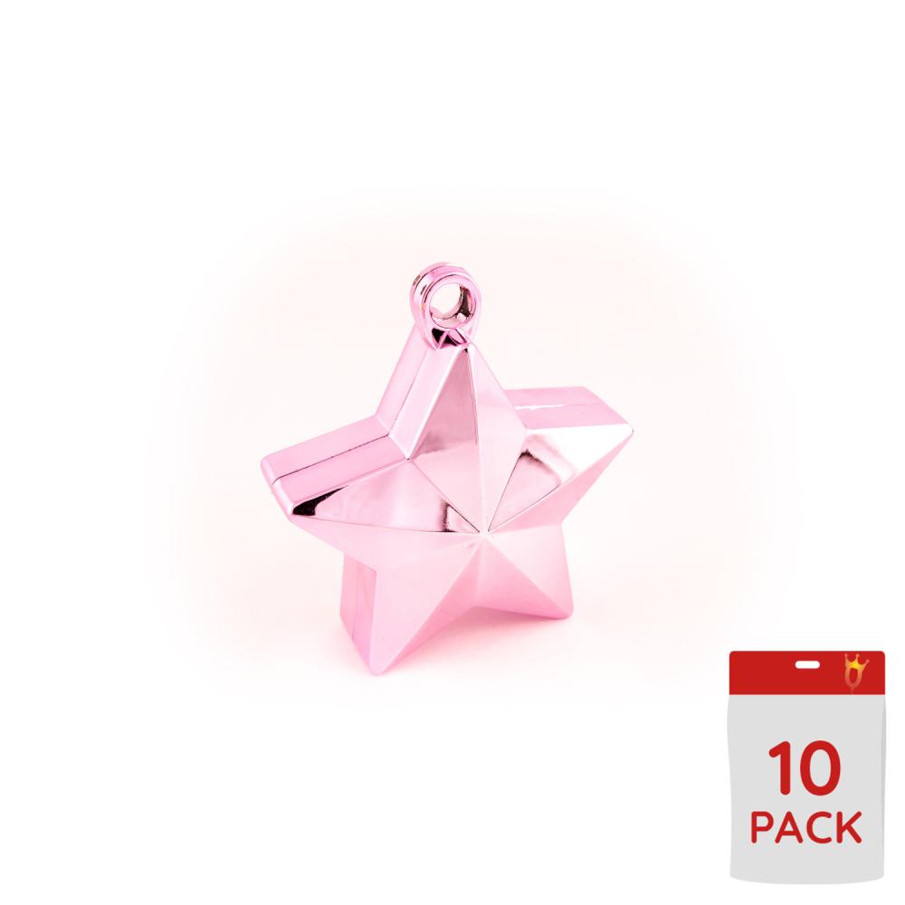 Ballongtyngder - Stjärnor Rosa 160g 10-pack