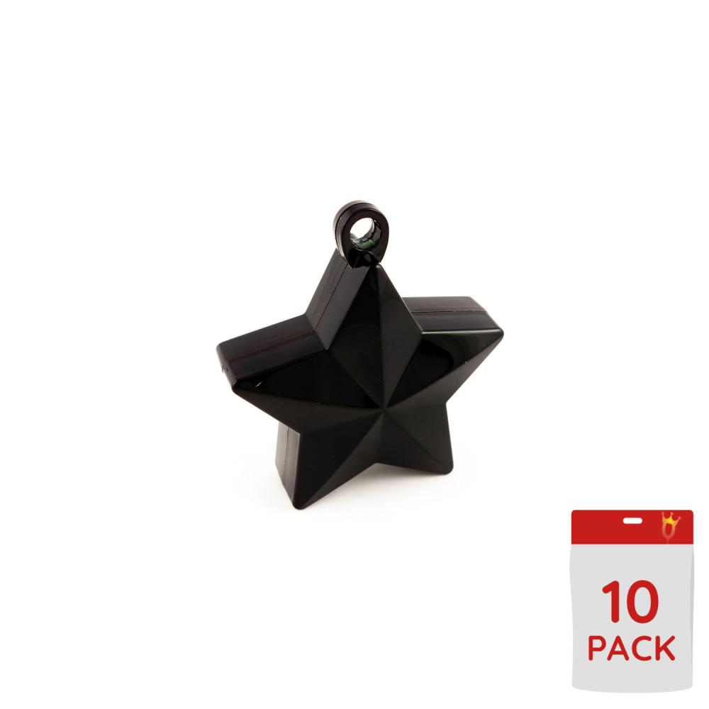 Ballongtyngder - Stjärnor Svarta 160g 10-pack