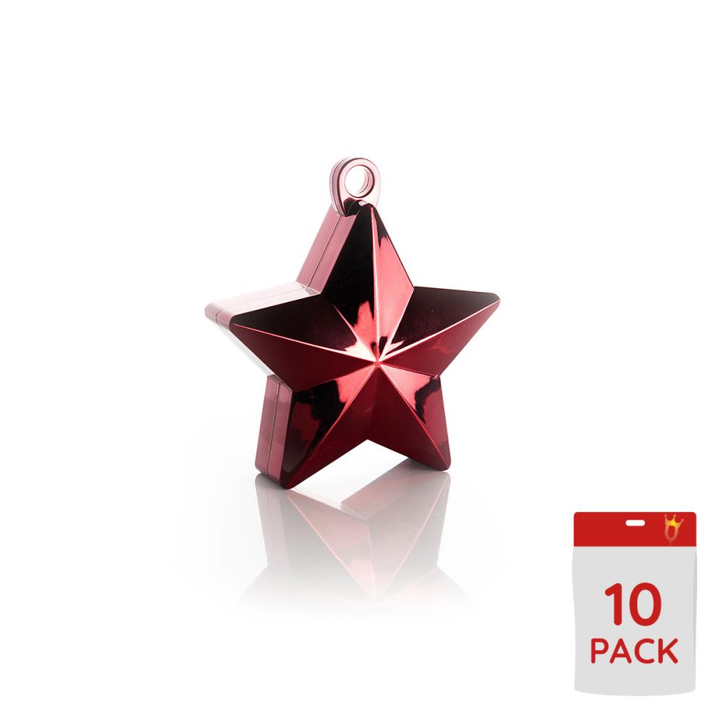 Ballongtyngder - Stjärnor Ruby 160g 10-pack