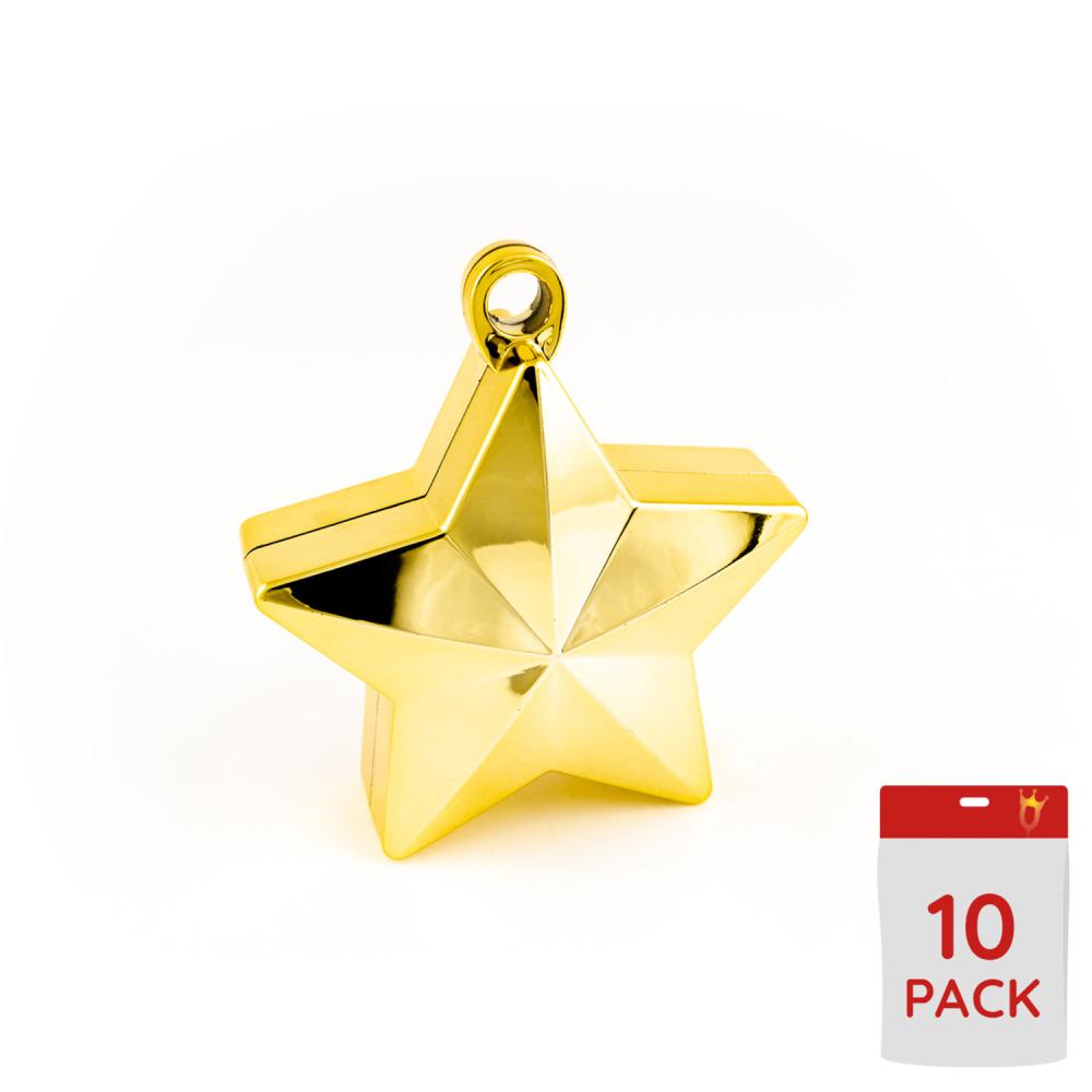 Ballongtyngder - Stjärnor Guld 160g - 10-pack