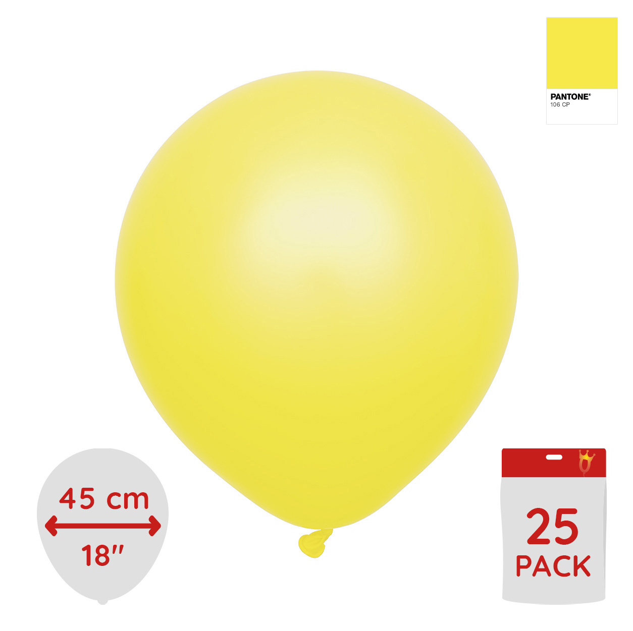 Latexballoons - Yellow 45 cm 25-pack