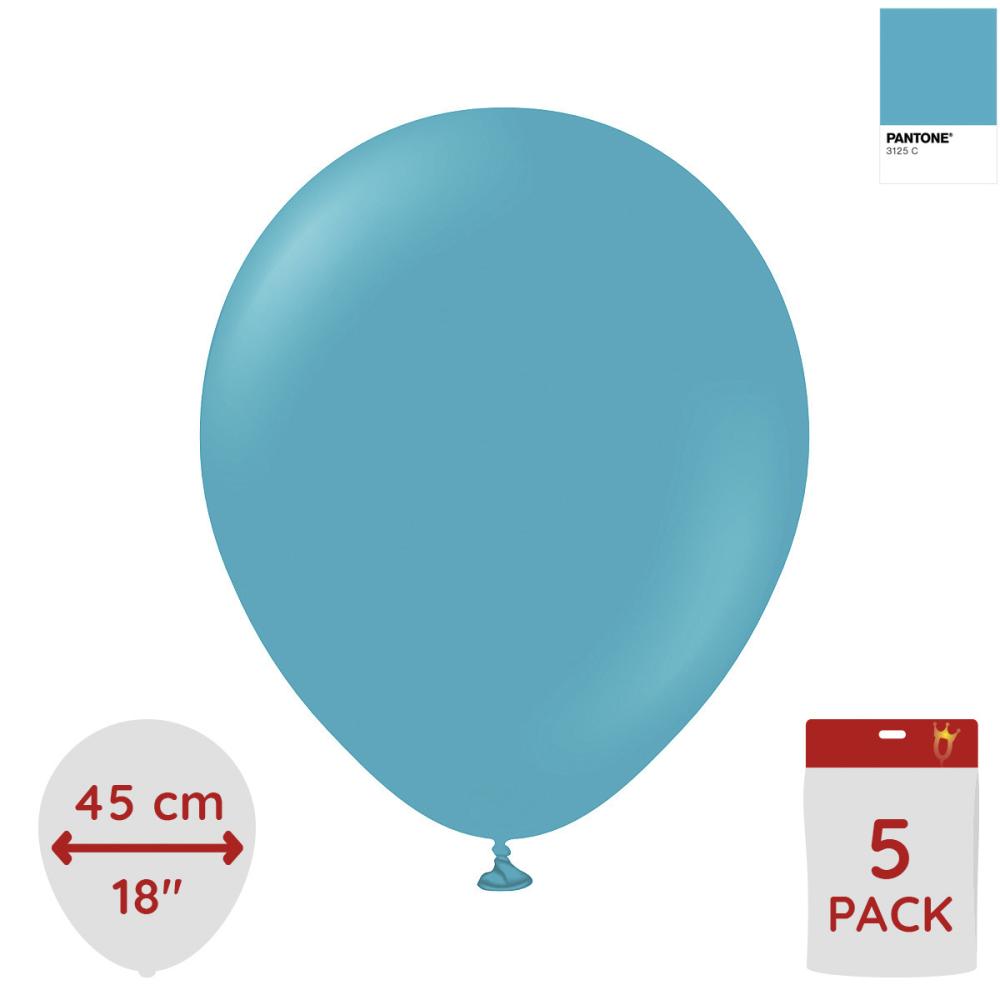 Latexballoons - Turquoise 45 cm 5-pack