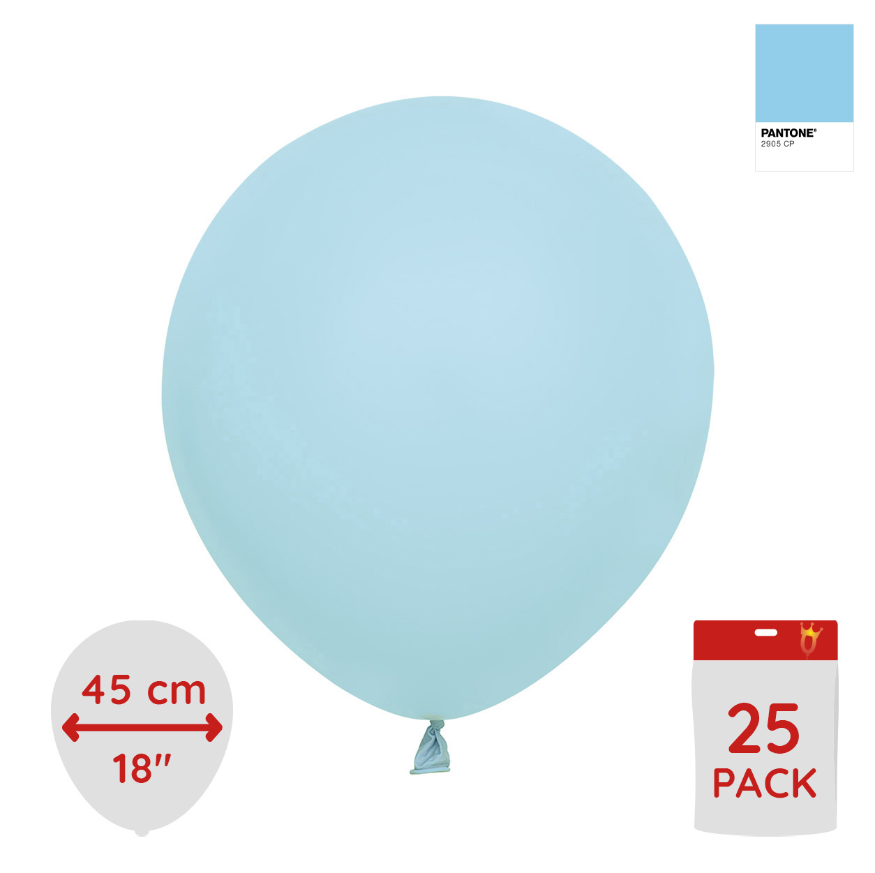 Latexballoons - Baby Blue 45 cm 25-pack