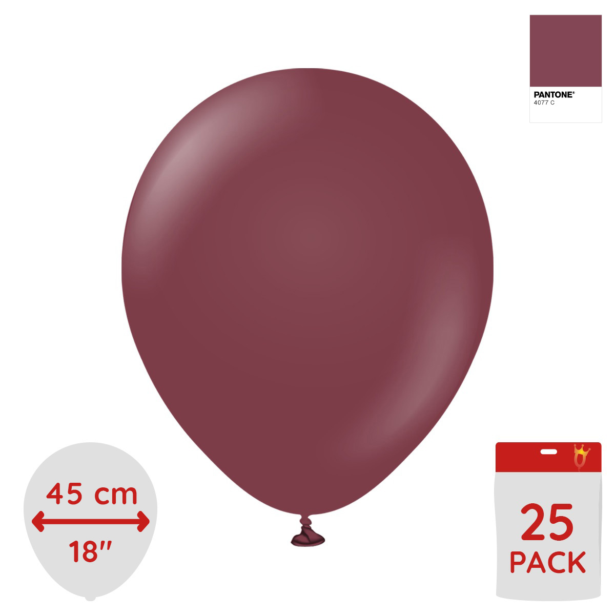 Latexballoons - Burgundy 45 cm 25-pack