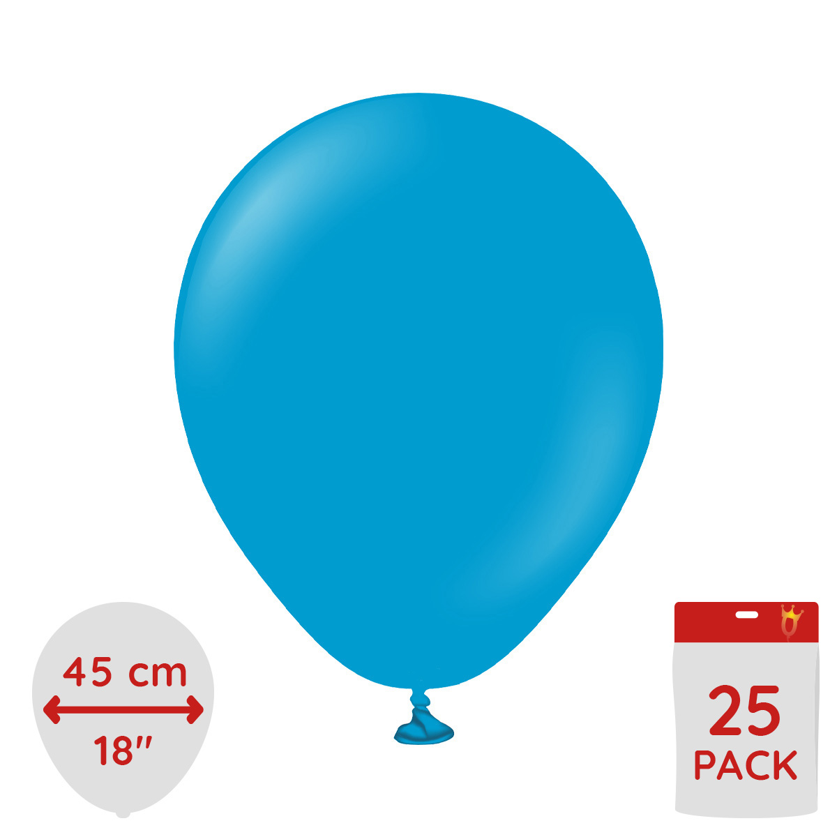 Latexballoons - Caribbean Blue 45 cm 25-pack