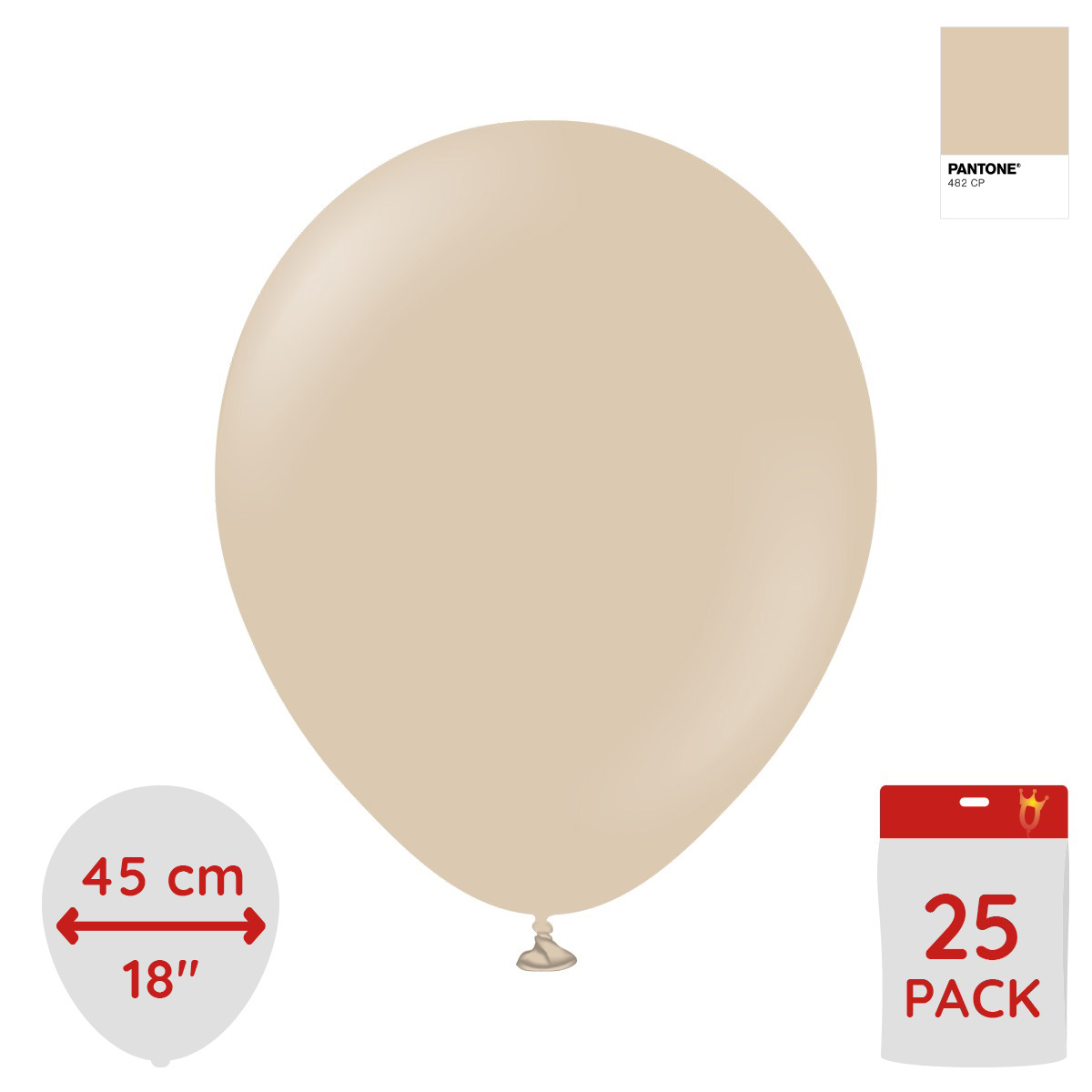 Latexballoons - Hazelnut 45 cm 25-pack