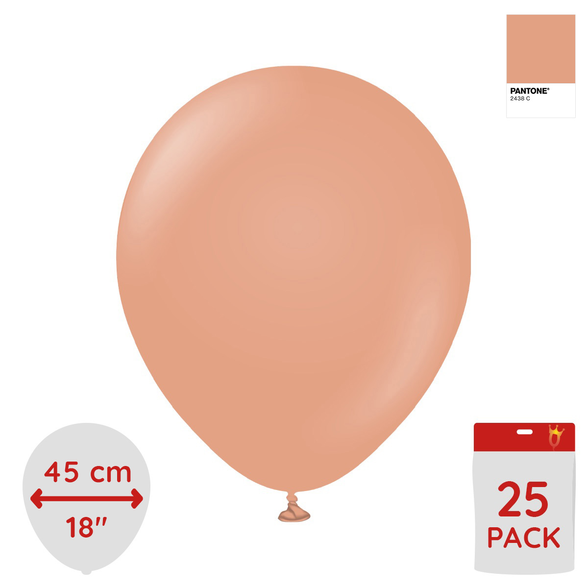 Latexballoons - Clay Pink 45 cm 25-pack