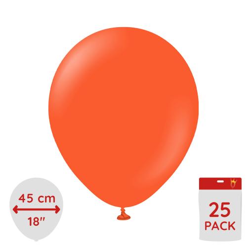 Latexballoons - Flame Orange 45 cm 25-pack