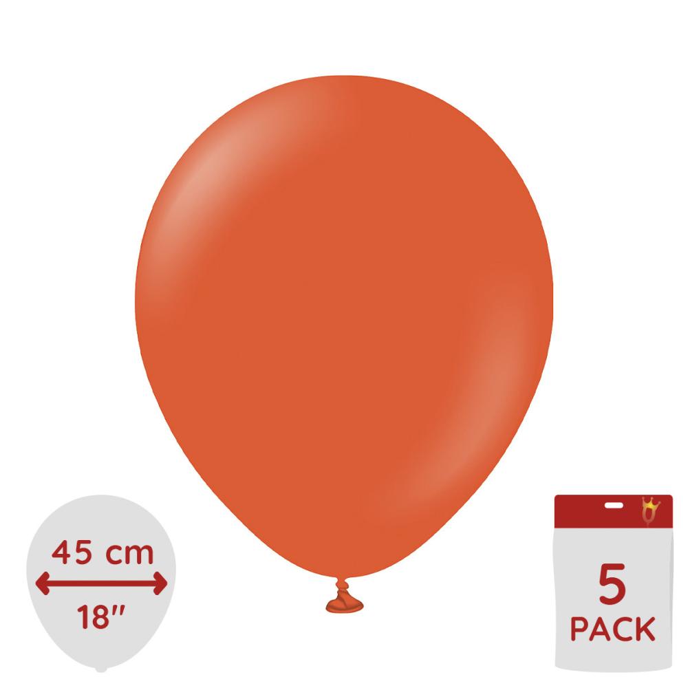 Latexballoons - Flame Orange 45 cm 5-pack
