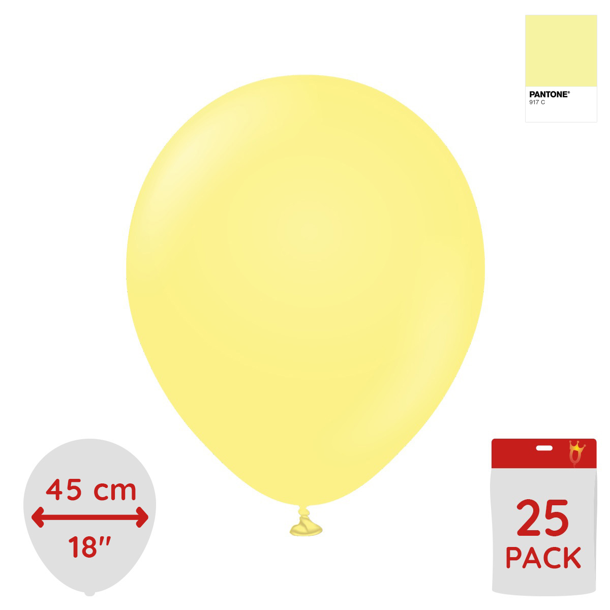 Latexballoons - Macaron Yellow 45 cm 25-pack