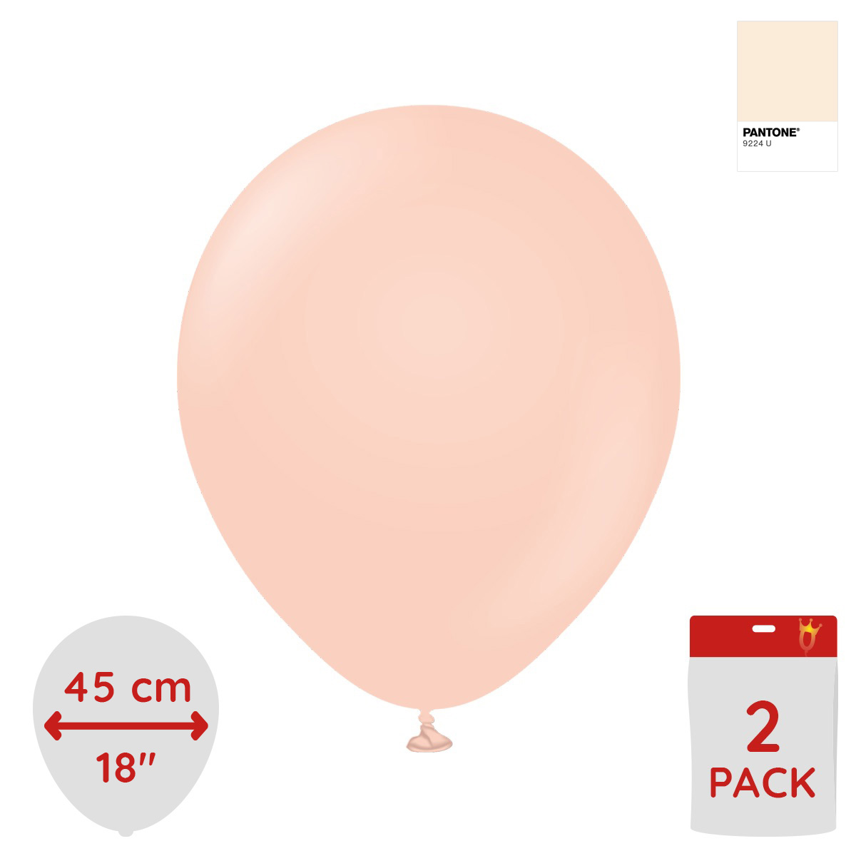 Latexballoons - Macaron Salmon 45 cm 5-pack