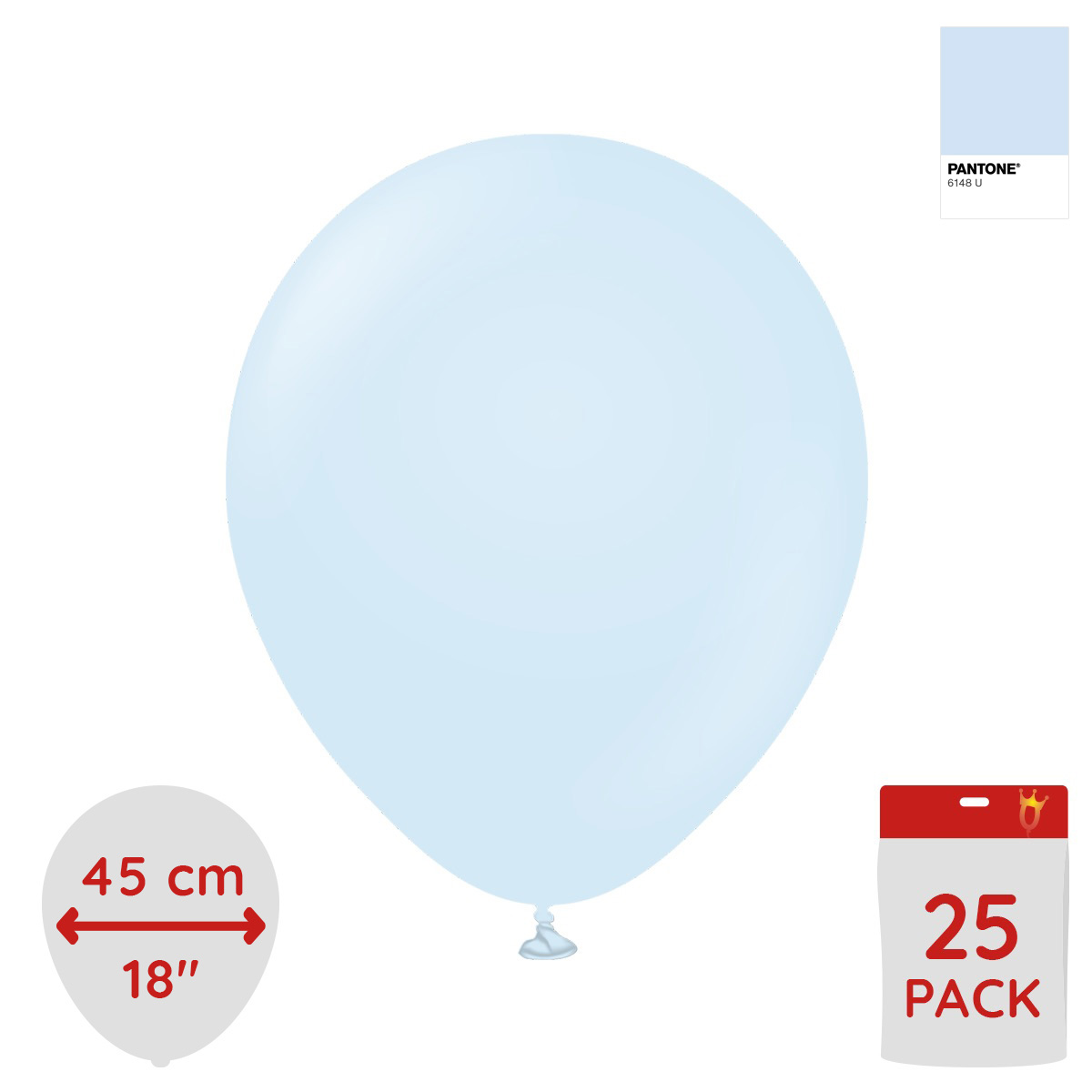 Latexballoons - Macaron Baby Blue 45 cm 25-pack
