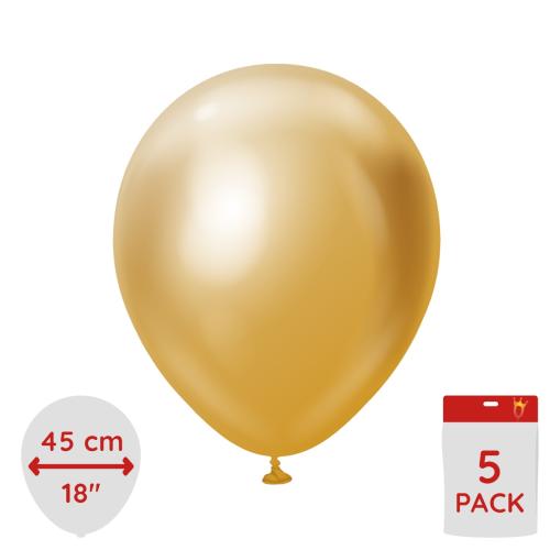 Latexballoons - Gold Chrome 45 cm 5-pack