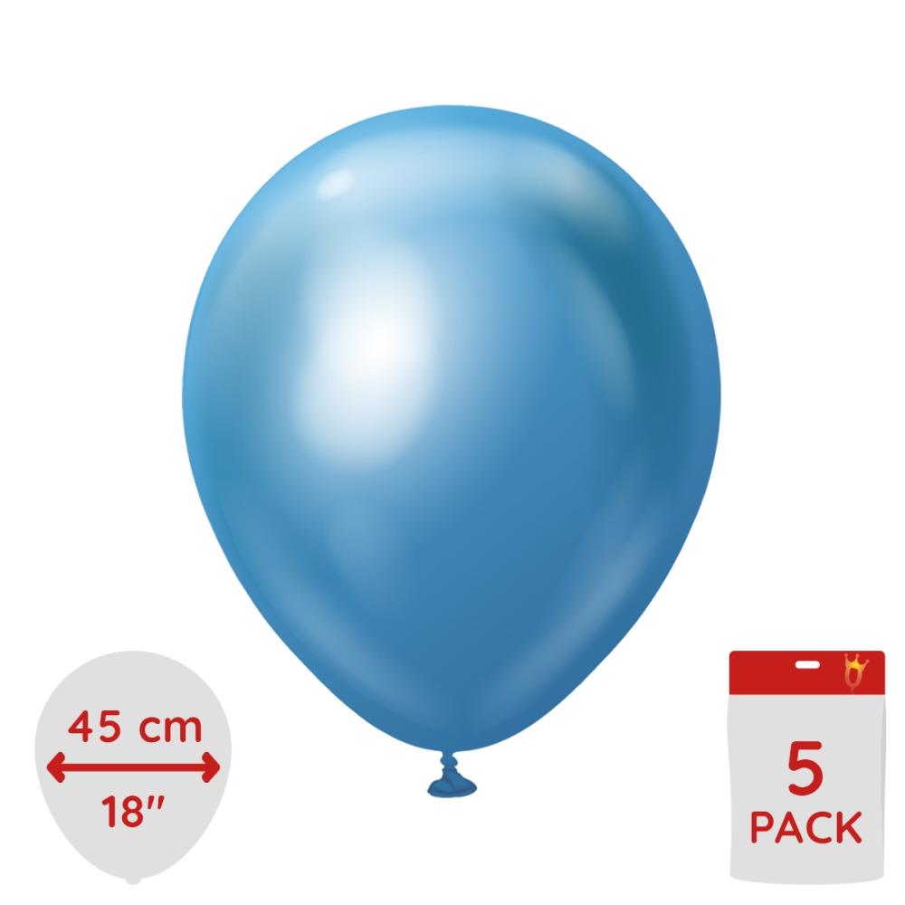 Latexballoons - Blue Chrome 45 cm 5-pack